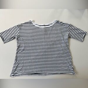 Frank & Eileen Black and White Striped Short Sleeve Tee - Size Small
